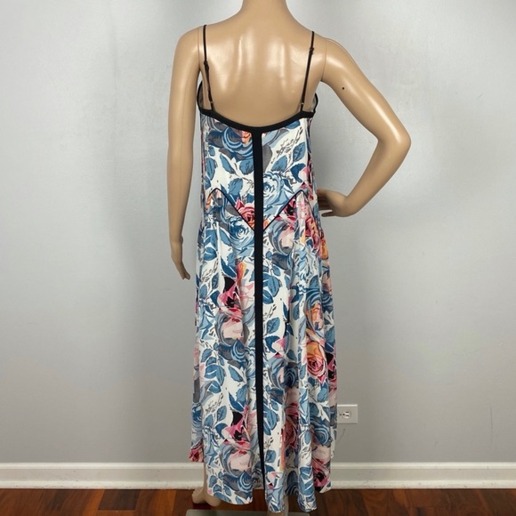 NEW ELIZABETH AND JAMES SILK FLORAL PRINT MIDI SLIP DRESS - Picture 5 of 6